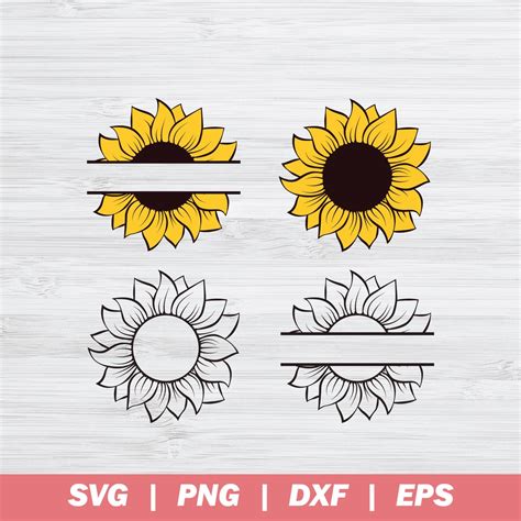 Sunflowers Svg Sunflower Monogram Svg Flower Monogram Svg Sunflower