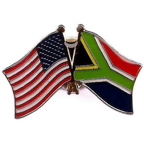 Pack Of 3 South Africa And Us Crossed Double Flag Lapel Pins South