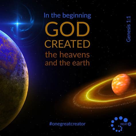 In the beginning God created the heavens and the earth. Genesis 1:1 # ...