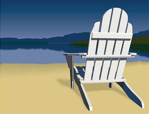 Adirondack Chairs On Beach Pics Illustrations Royalty Free Vector