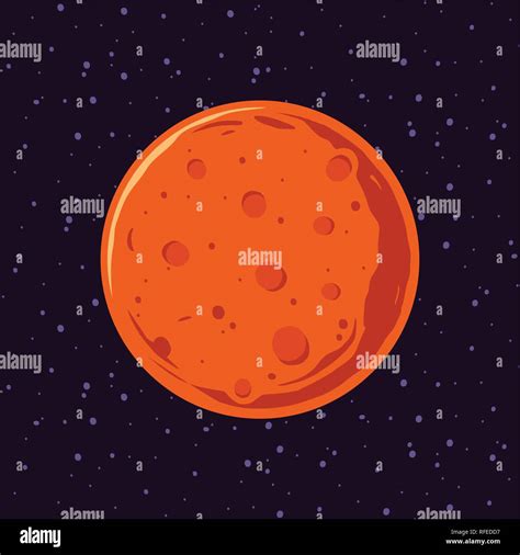 Cartoon Of Mars Solar System Planets Astronomical Observatory And