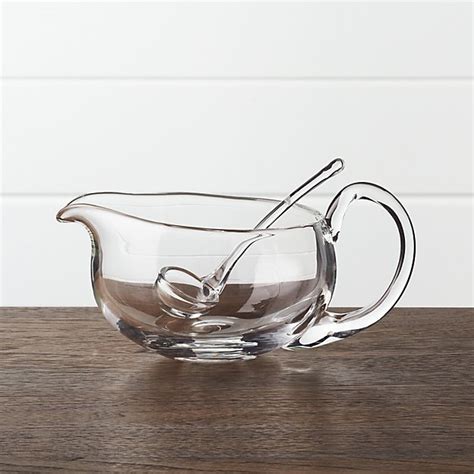 Deluxe Glass Gravy Boat With Ladle Crate And Barrel