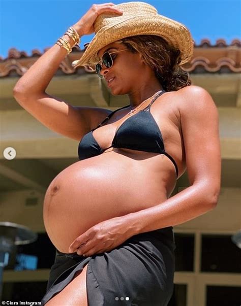 Ciara Flaunts Her Pregnant Belly While Rocking Bikini For Series Of Snaps The Bump Is Bumpin