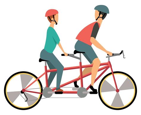 Couple In Bicycle Tandem 10312698 Vector Art At Vecteezy