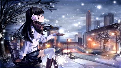 Download Anime Girl Snowfall 4k 60fps Wallpaper Engine