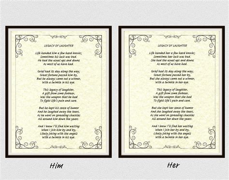 Legacy Of Laughter Poem Art Print From The Heart Etsy