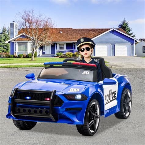 Outdoor Ride On Toys Police Car 12v Kids Battery Powered Electric Suv