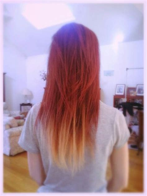Red Blonde Dip Dye ♥ Blonde Dip Dye Red Blonde Red Hair Hair Beauty Long Hair Styles