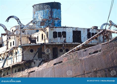 Shipwreck In Arrecife Lanzarote Sunk Many Years Ago Stock Image