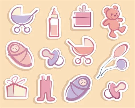 Baby Stickers — Stock Vector © Redcollegiya 7112497