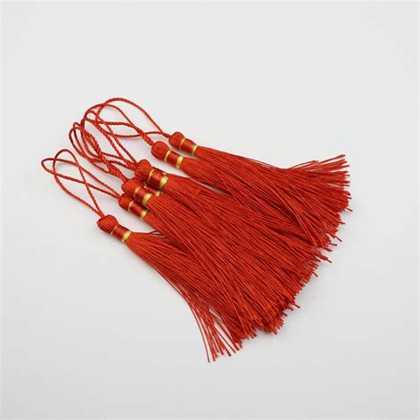 10pcs Anti Wrinkle Red Tassel Fringe Pendant Diy Hand Material Cord Party Tassel Trim Curtains