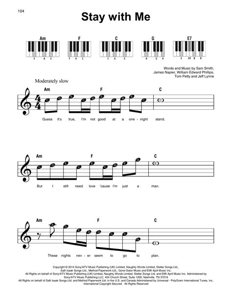 Discover 15 quotes tagged as stay with me quotations: Stay With Me Sheet Music | Sam Smith | Super Easy Piano