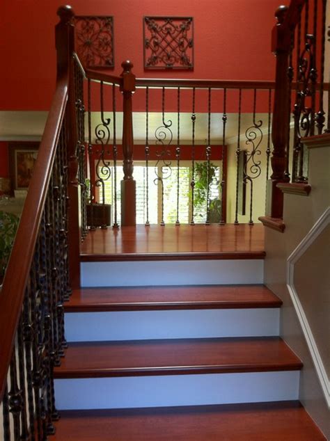 Traditional Staircase With Iron Balusters Traditional Staircase