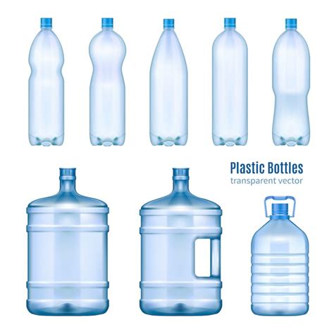 Free Vector Plastic Water Bottles Realistic Set