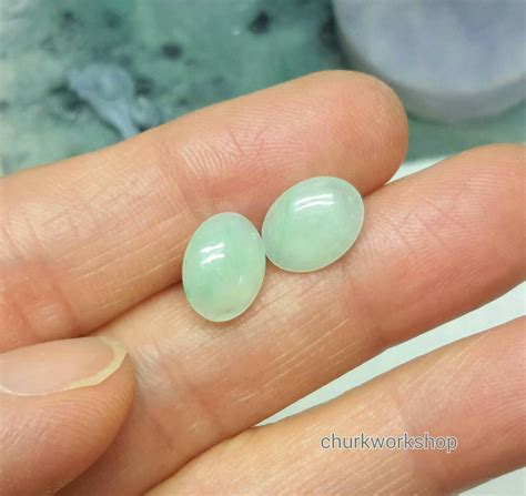 Light Green Color Jade Earrings Sterling Silver Churk Work Shop