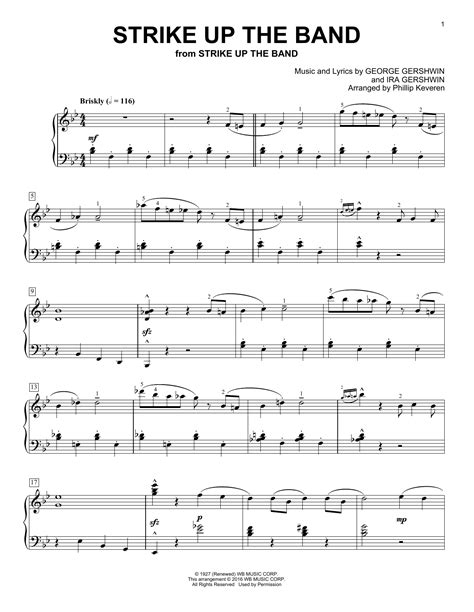Strike Up The Band Piano Solo Print Sheet Music Now