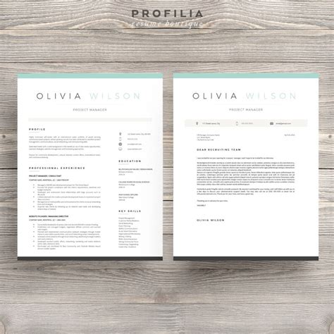 Modern Resume And Cover Letter Template Editable Word Format Etsy