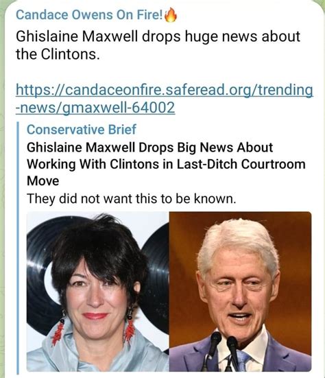 Candace Owens On Fire Ghislaine Maxwell Drops Huge News About The