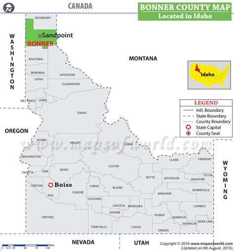 Bonner County Map Idaho