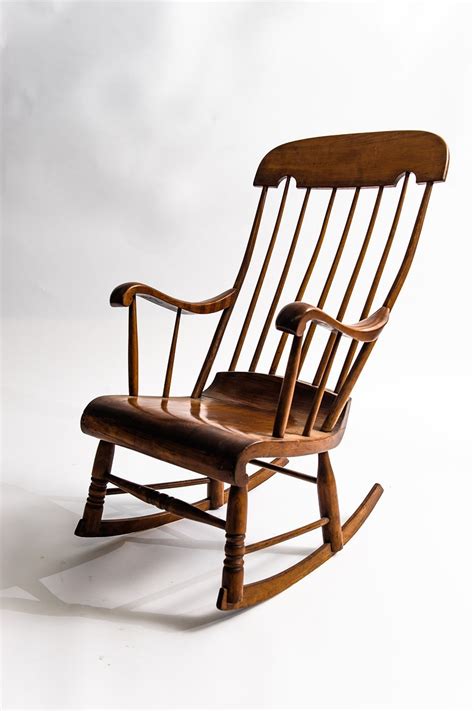 Antique Rocking Chair Maple Rocker With Curved Seat