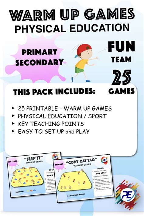 25 physical education warm up games pack 1 grades pp 8 physical education physical