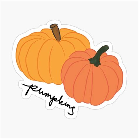 Pumpkins Design Perfect For Fallautumn Season Glossy Sticker By
