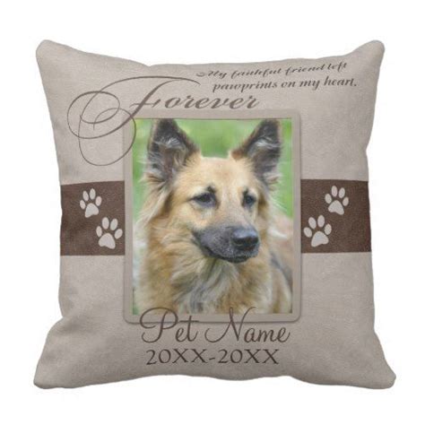 Forever Loved Pet Sympathy Custom Throw Pillow With