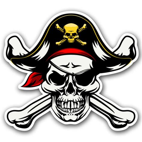 Pirate Jolly Roger Skull And Crossbones Sticker Car Truck Window Decal