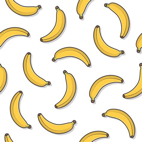 Banana Fruit Seamless Pattern Em Um Fundo Branco Ilustração Em Vetor