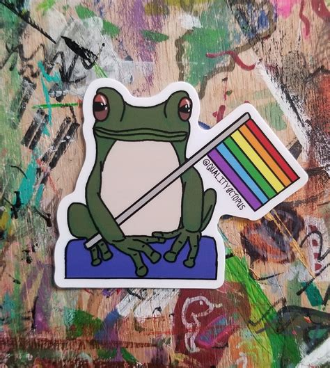 frog pride flag stickers etsy