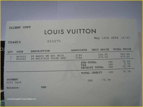 Genuine Louis Vuitton Receipt Maker Paul Smith