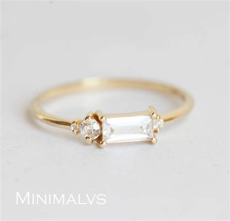 Baguette Diamant Ring Baguette Cluster Verlobungsring Etsy