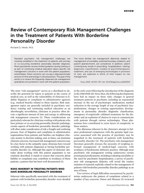 Pdf Review Of Contemporary Risk Management Challenges In The Treatment Of Patients With