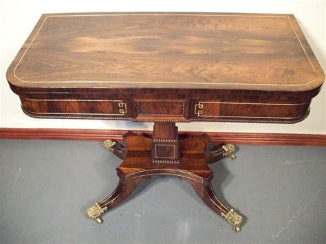 Regency Rosewood And Brass Inlaid Tea Table Antiques Atlas