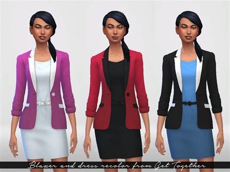 The Sims Resource Blazer And Dress Recolor V2 Get Together Needed
