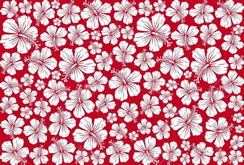 Red Floral Hawaiian Pattern Blue Hawaiian Shirt With White Red