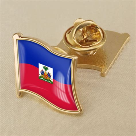 Haiti Haitian National Flag Crystal Resin Drop Badge Brooch Flag Badges Of All Countries In The