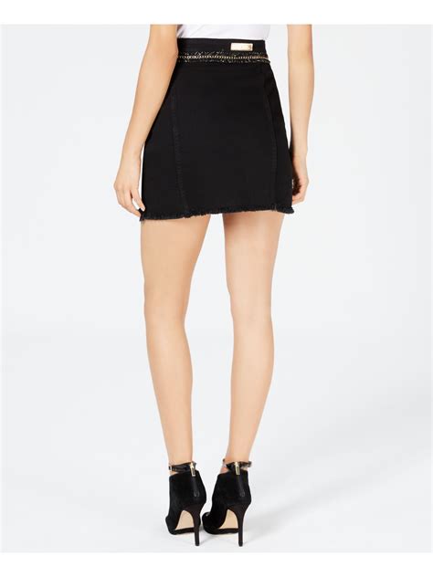 Guess 89 Womens New 1285 Black Wilma Denim Mini Skirt 31 Waist Bb Ebay