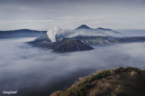 Mount Bromo And Volcanoes In Indonesia Free Image By