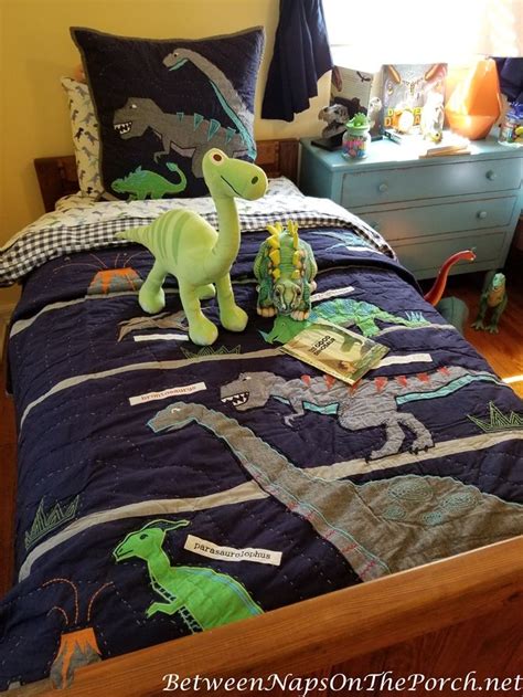 Dinosaur bedding crayola crayons homemade costume font aero bed. Bedroom Makeover: Dinosaur Themed Bedroom for Two Dinosaur ...