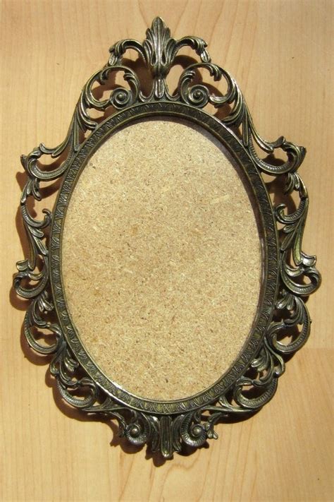 Vintage Ornate Brass Frame With Concave Glass Made In Italy