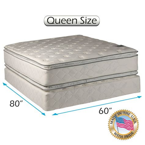 Serenity Pillow Top Queen Size Medium Soft Mattress Set Bed Frame