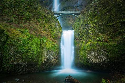 Falls Multnomah Nature Oregon Waterfall Hd Wallpaper Wallpaperbetter