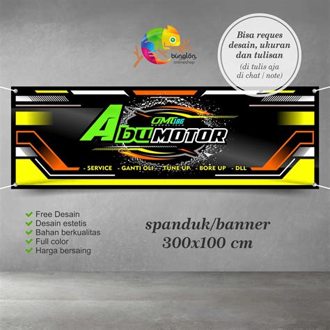 Size 300x100 Cm Spanduk Banner Bengkel Racing Keren Murah Lazada