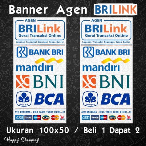 Jual Banner Spanduk AGEN BRILINK Ukuran 50x100 Beli 1 Dapat 2 Free