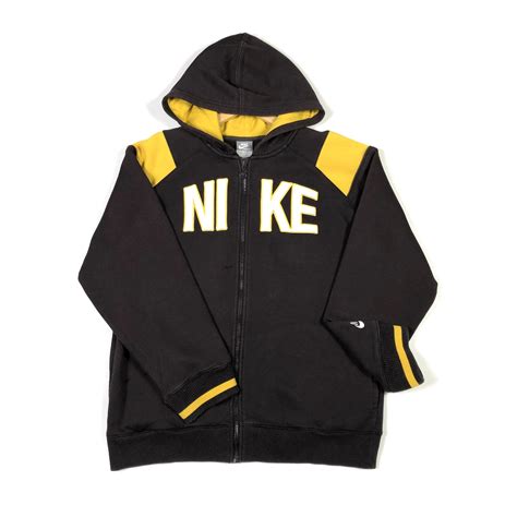 Nike mens hoodies hoody hoodie team club 19 hooded sweatshirt full zip hood. Nike Spell Out Zip Up Hoodie - Brown - S - TMC Vintage