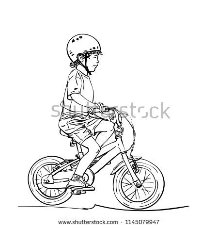 All the best cowboys helmet drawing 37+ collected on this page. Small boy in helmet riding bicycle, Vector sketch, Hand ...