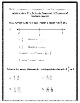 This screencast has been created with explain everything™ interactive whiteboard for ipad. enVision Math 5th Gr - Topic 7 7.1 Estimate Sums and Differences of Fractions