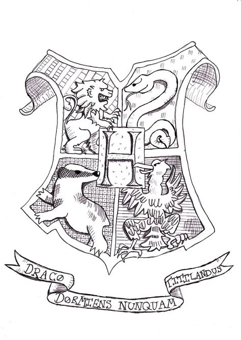 Harry Potter Coloring Pages Hogwarts Crest Coloring Home