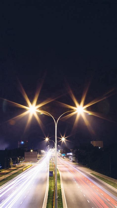 Night Road Exposure Dark Light City Car Iphone Wallpapers Free Download